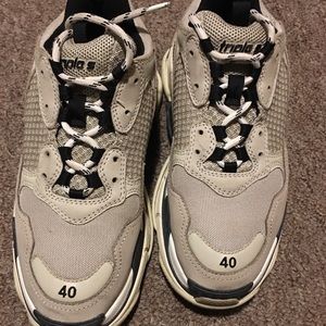 Grey and blue balenciaga sneakers